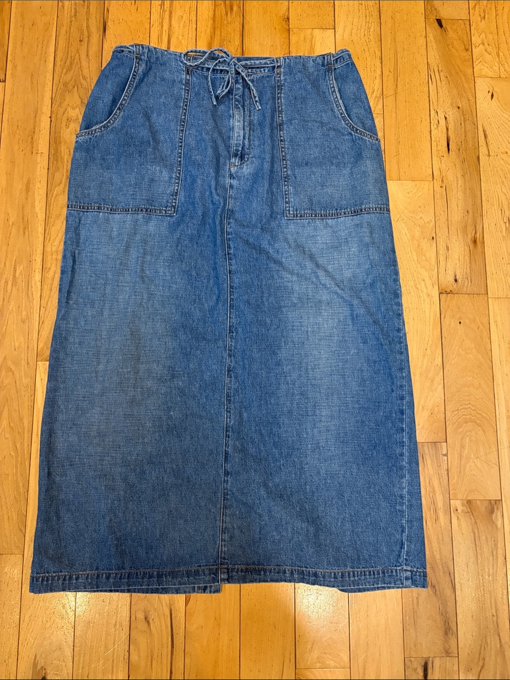 Chico's Blue Denim Drawstring Skirt